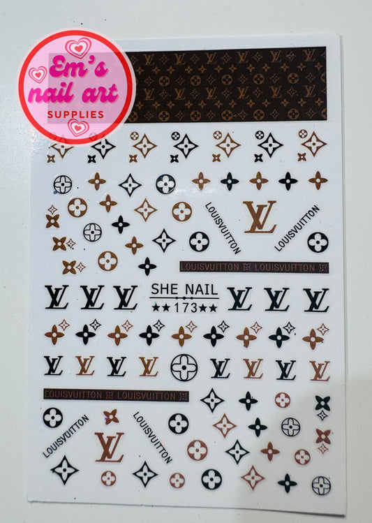 Brown & black lv stickers