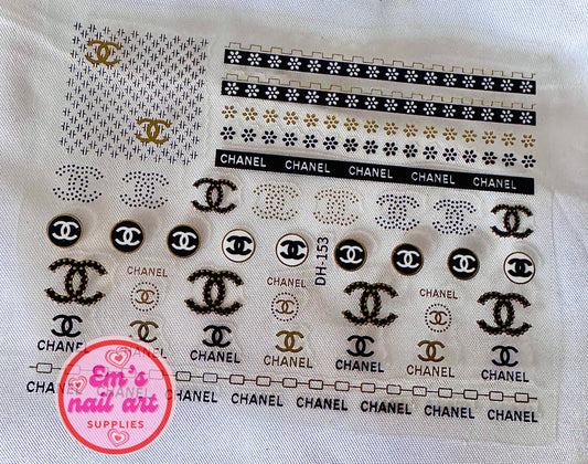 Gold and black cc logo stickers