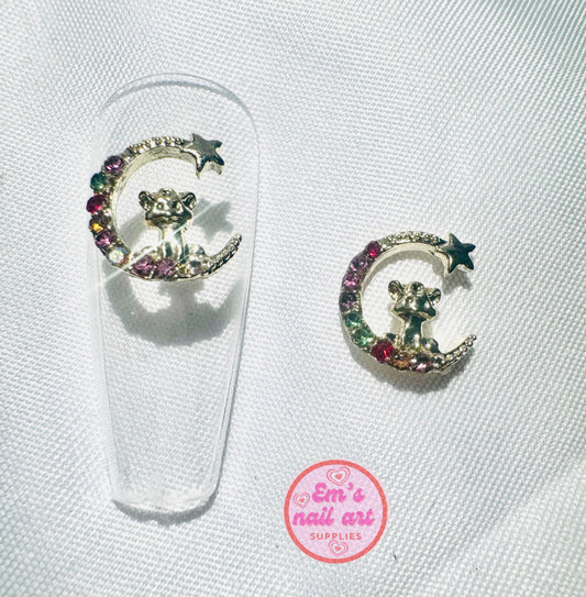 Half moon cat charms