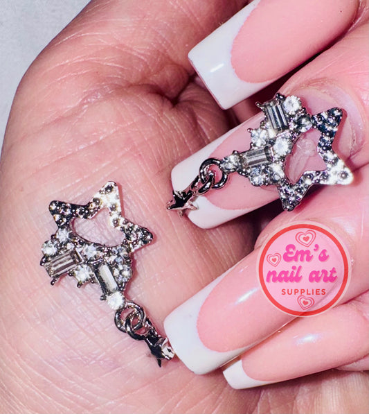 Diamond star dangle charms