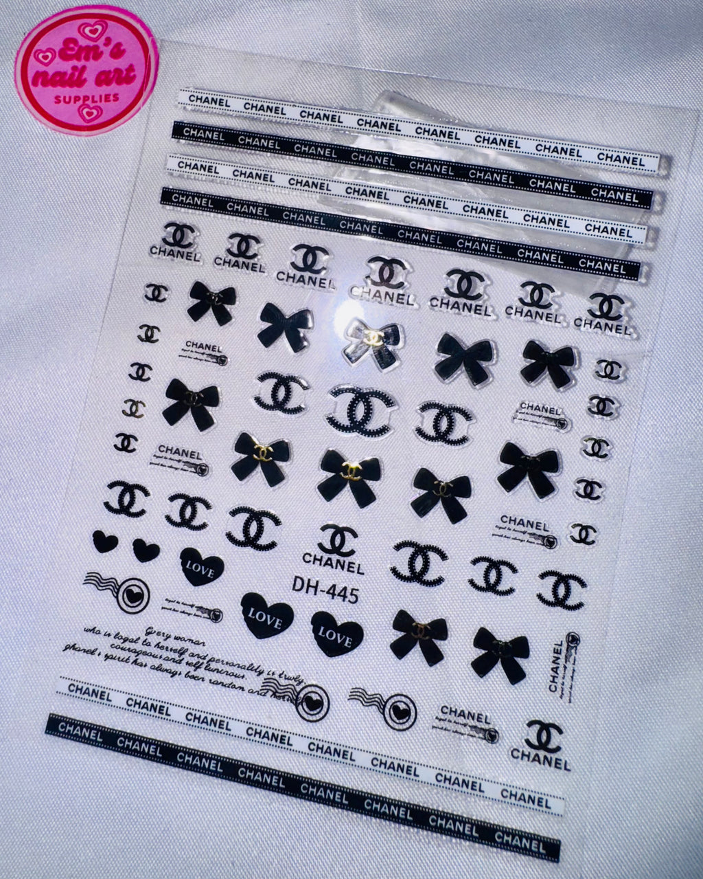 Back & gold cc logo stickers