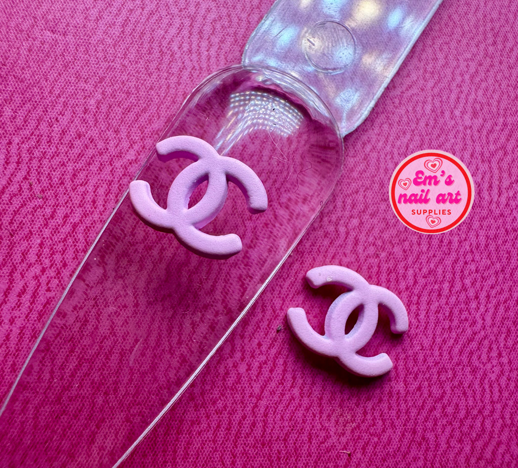 Pink cc logo charms