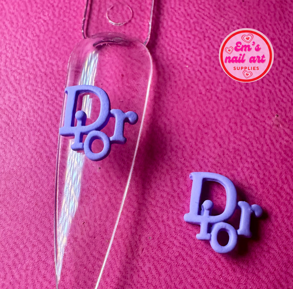 Purple D logo charms
