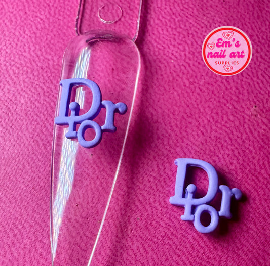 Purple D logo charms