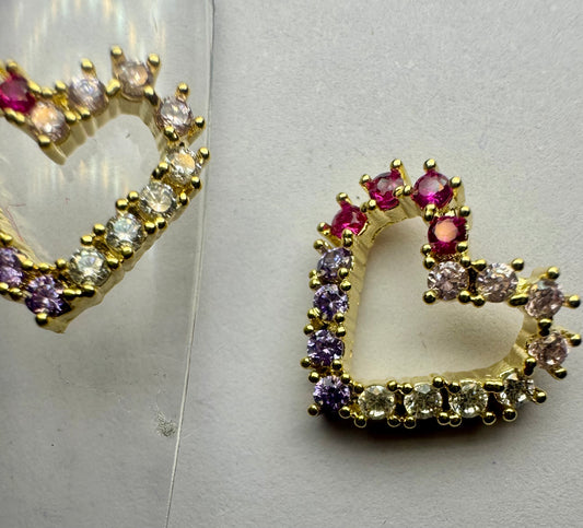 Diamond heart charms