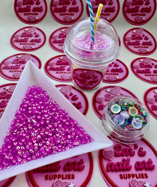 Grape bubble tea glitter