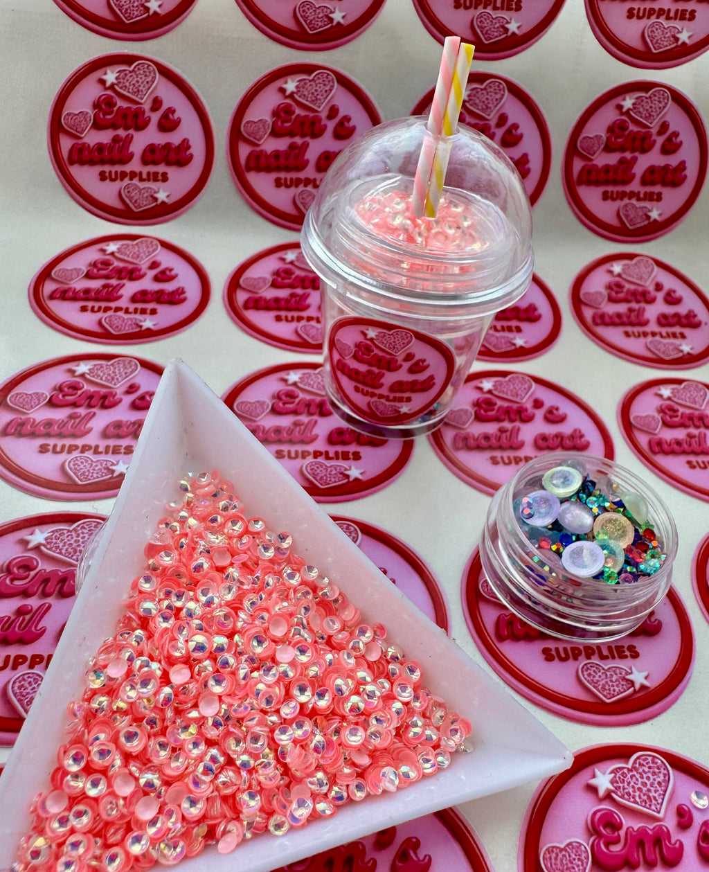 Watermelon bubble tea glitter