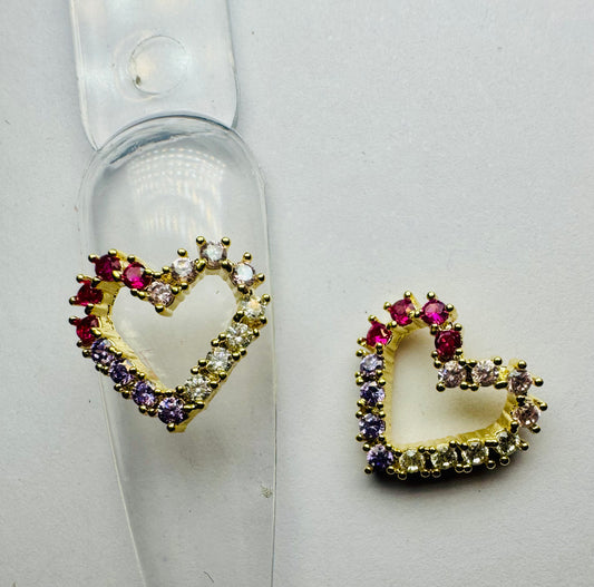 Diamond heart charms