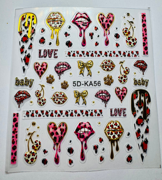 Lip drip stickers