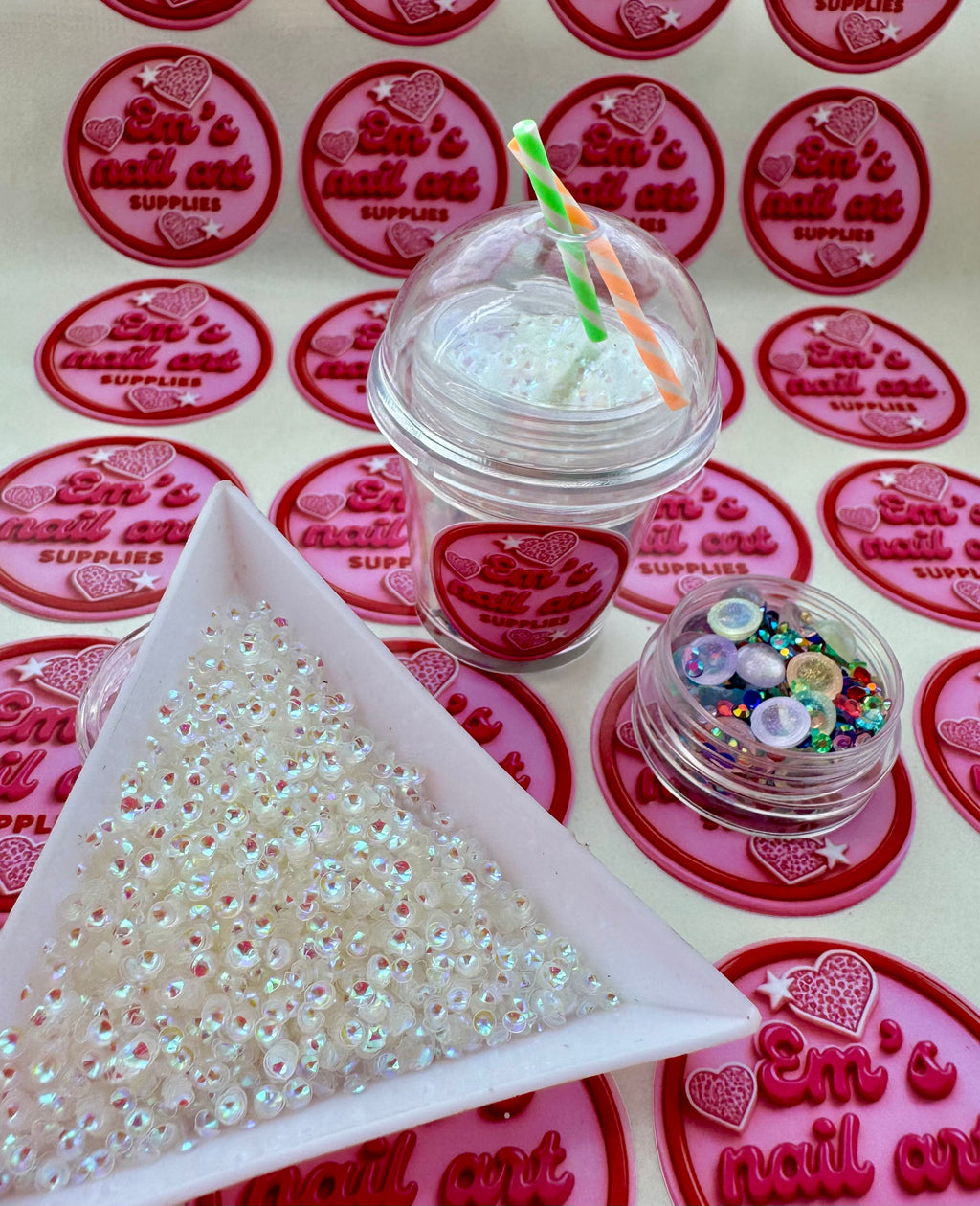 Lychee bubble tea glitter