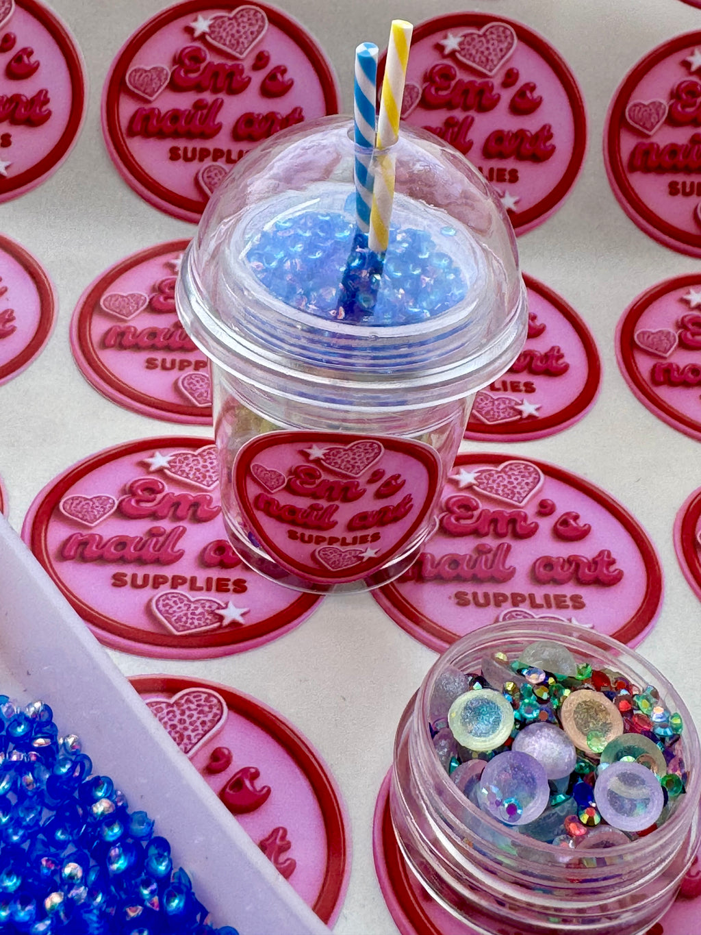 Blueberry bubble tea glitter