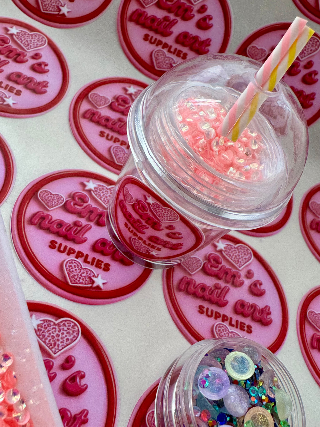 Watermelon bubble tea glitter