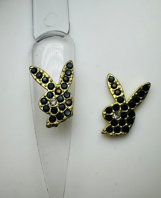 Gold & black Play boy charms