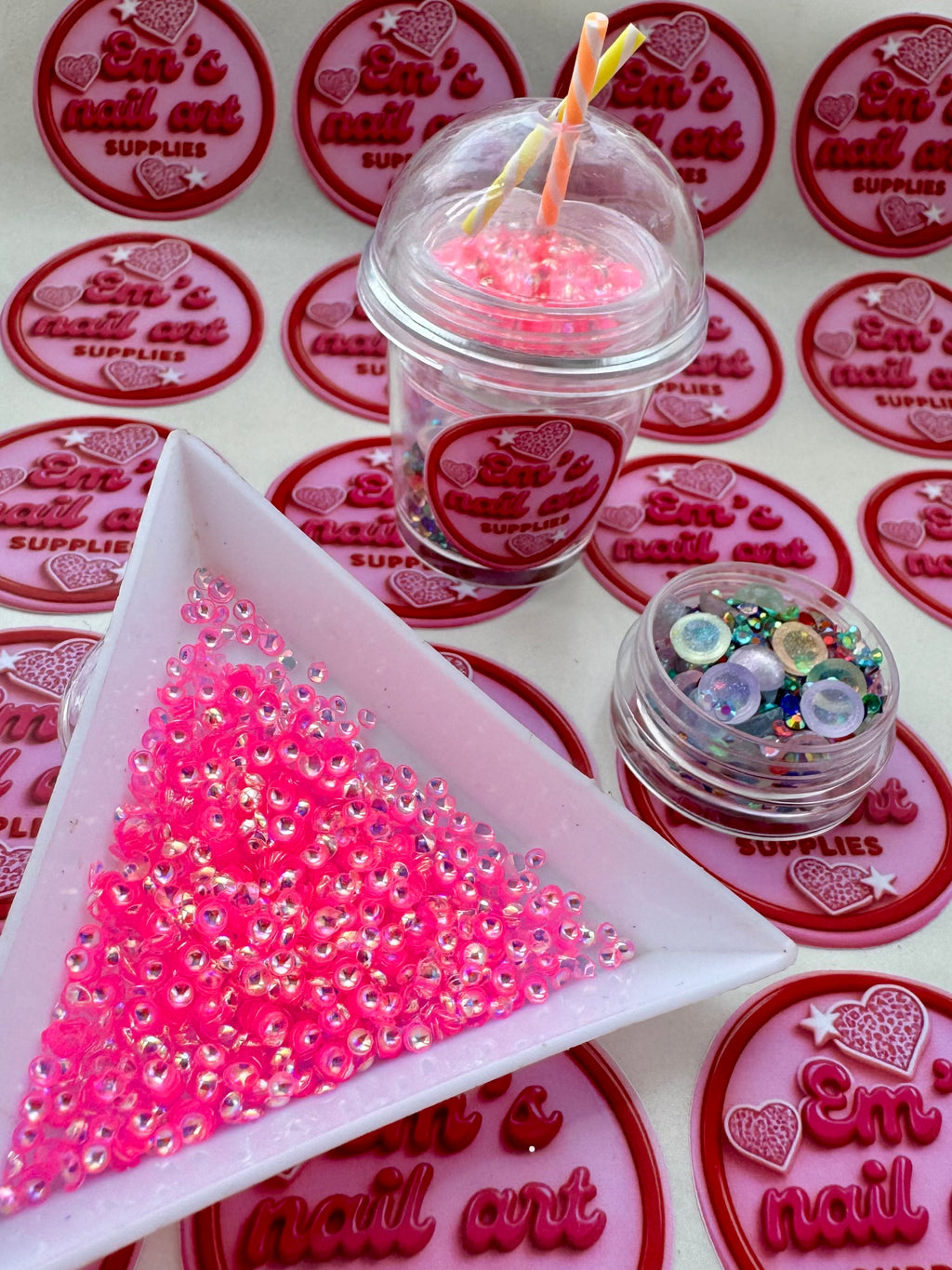 Strawberry bubble tea glitter