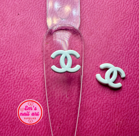 White cc logo charms