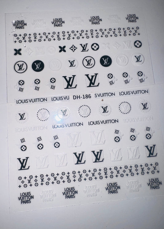 Black & white lv stickers